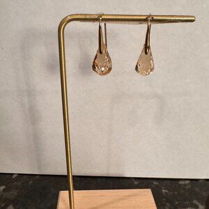 Champagne Crystal Teardrop Dangle Earrings